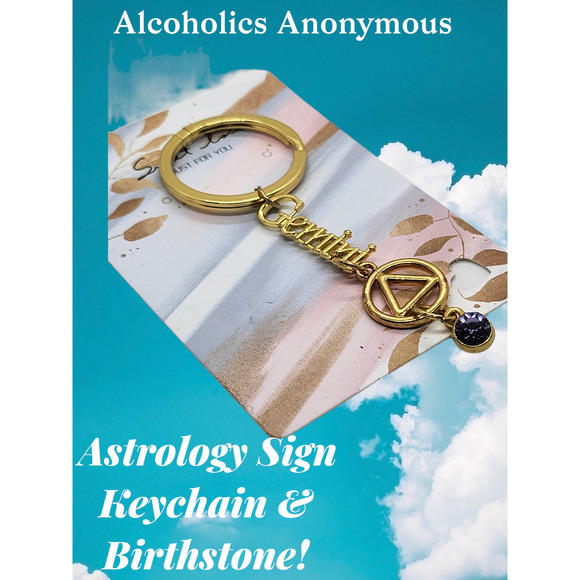 NA Narcotics Anonymous tree of life, gold live your dream keychain! Free goodie - Picture 1 of 4